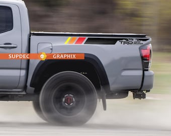 Par TRD Off Road Mountains Vintage stripes for Tacoma Side Vinyl Stickers Calce de calco a Toyota Tacoma 2016 - 2020 -- 9043