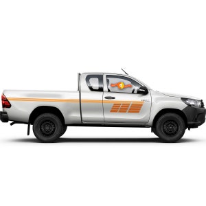 Vintage Classic Gold 2 colors stripes for Tacoma Side Vinyl Stickers Decal fit to Toyota Hilux Tacoma Tundra or Any Pickup - 9263