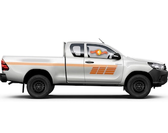 Vintage Classic Gold 2 colors stripes for Tacoma Side Vinyl Stickers Decal fit to Toyota Hilux Tacoma Tundra or Any Pickup - 9263