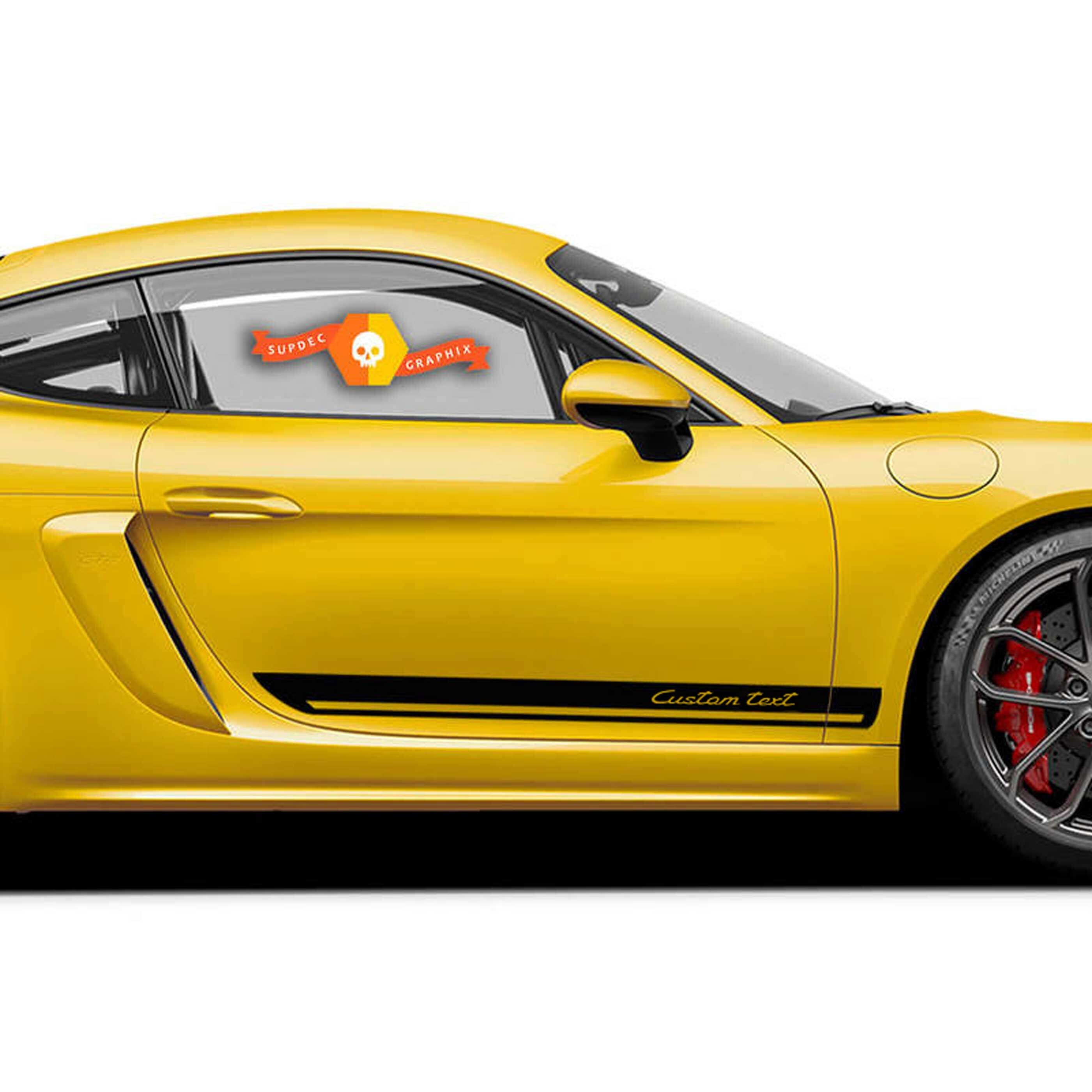 Autocollant GT4 Pour Porsche Cayman GT4 - Noir Satiné - 27.5cm De Longueur