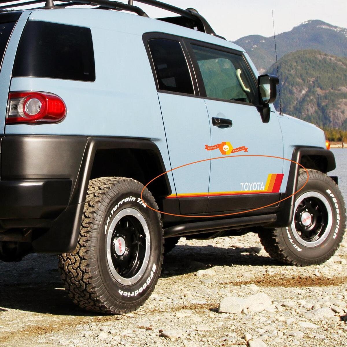 FJ Cruiser Side Retro Vintage Rocker Panel Stripes Decal FJ Cruiser Side Retro Vintage Rocker Panel Stripes Decal