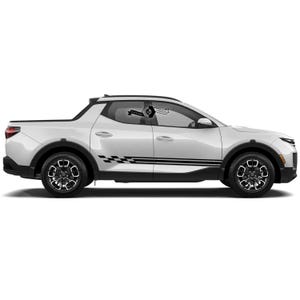 2x Checkered Stripes Side Vinyl Stickers Decal for Hyundai Santa Cruz