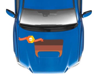 Hood Scoop Racing Tricolor Decal Graphics fit to Toyota Tacoma TRD Sport PRO 2016 2017 2018 2019 2020 brown - 9267