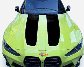 Franjas decorativas estilo CSL para el capó de BMW M3 M4 G80 G82 G83 (vinilo adhesivo)