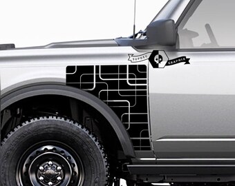 Geometric Everglades Style Side Panel Decals Stickers for Bronco
