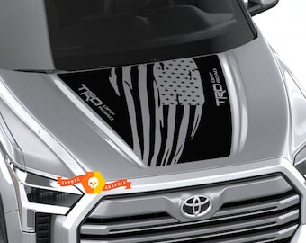 Nueva Tundra 2022 Hood TRD SR5 USA Flag Wrap Decal Sticker Graphics SupDec Design