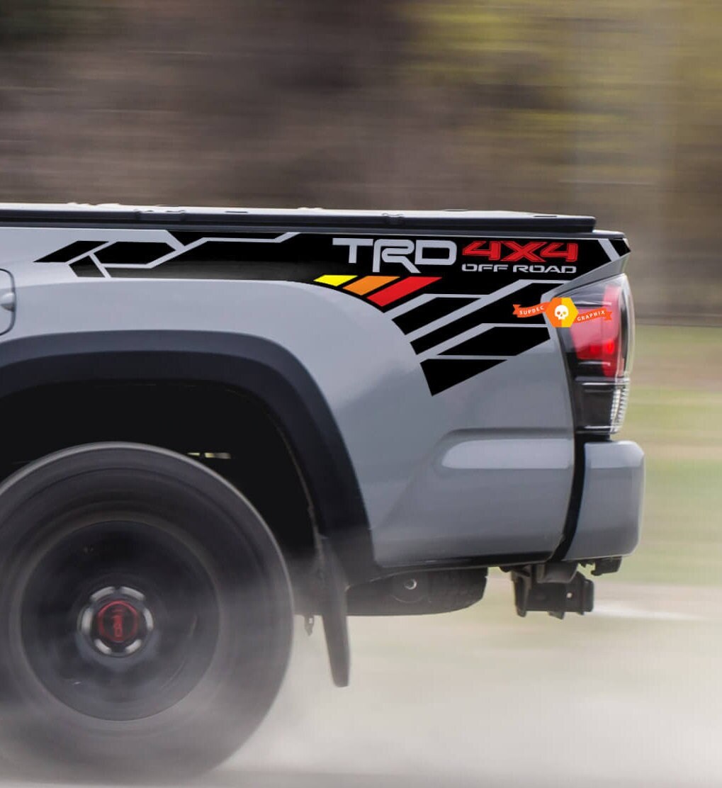 thumbnail interactive-video image 1 of Oracal Tacoma TRD Side Door Stripes Vinyl Decals Kit - Off Road 4x4 Truck Stickers 1 of 6