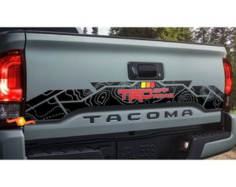 TRD 4x4 PRO Sport Off Road Mapa topográfico Vintage Tailgate Vinilo Pegatinas Calcomanías ajustadas a Tacoma 16-21