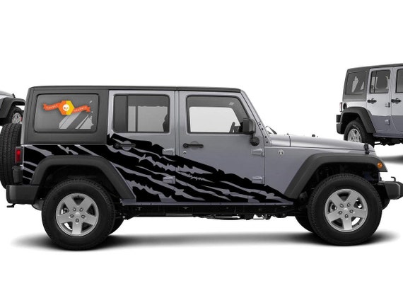 2 Side 4 Door Wrangler 2007 2019 4 Door Custom Vinyl Decal Etsy