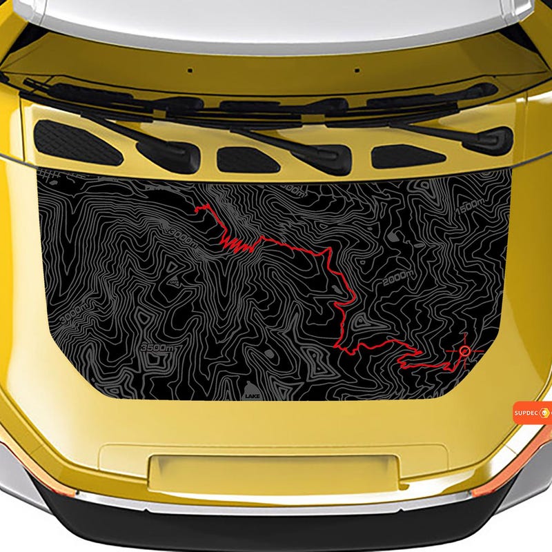 Topography Map Decals Jeep Topographic Map Hood Decals - Etsy