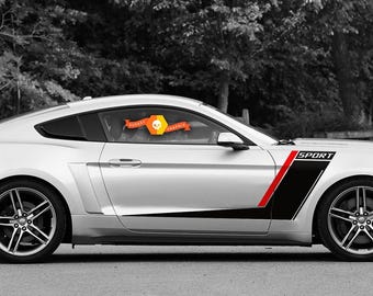 Racing Style Side Stripes Graphics Stickers Decals for Ford Mustang
