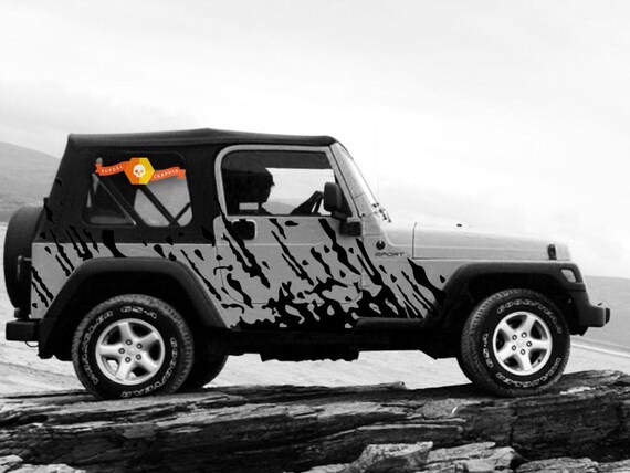 2 Side 2 Door Wrangler 2007 2019 Custom Vinyl Decal Wrap Kit Etsy