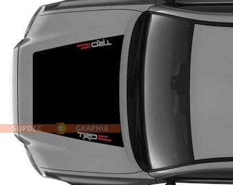 TRD cut off Huge 4x4 PRO Sport Off Road NO Scoop! Hood Vinyl Stickers Decal fit to Toyota Tacoma 2016 - 2020 models - 8869