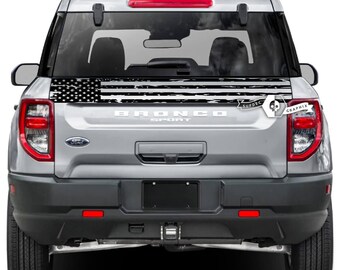 Distressed USA Flag Tailgate Vinyl Decals Stickers for Ford Bronco Sport