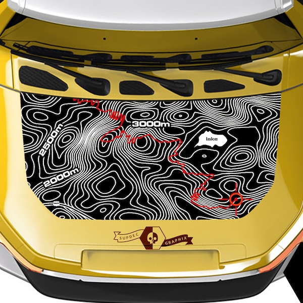 Topo Map Vinyl Wrap Etsy