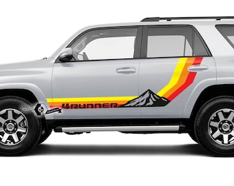 Side Stripes Heritage Old School Sunset Mountain Stripe Vinyl Decals for Toyota 4Runner