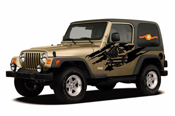 2 Side 2 Door Wrangler 2007 2019 Custom Vinyl Decal Wrap Kit Etsy