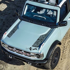 Topographic map Hood Decals Stickers Bronco Style