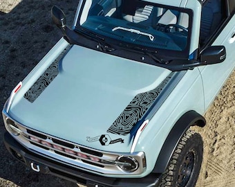 Topographic map Hood Decals Stickers Bronco Style