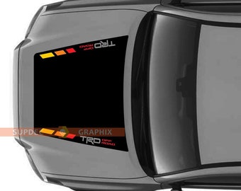 Vintage stripes TRD 4x4 PRO Sport Off Road NO Scoop! Hood Vinyl Stickers Decal fit to Toyota Tacoma 2016 - 2025 models - 8870
