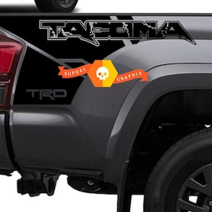Pair of TRD Tacoma in Raptor Lines style Bed Side Vinyl Decals Kit Stickers for Tacoma 2016 - 2022 - 8740