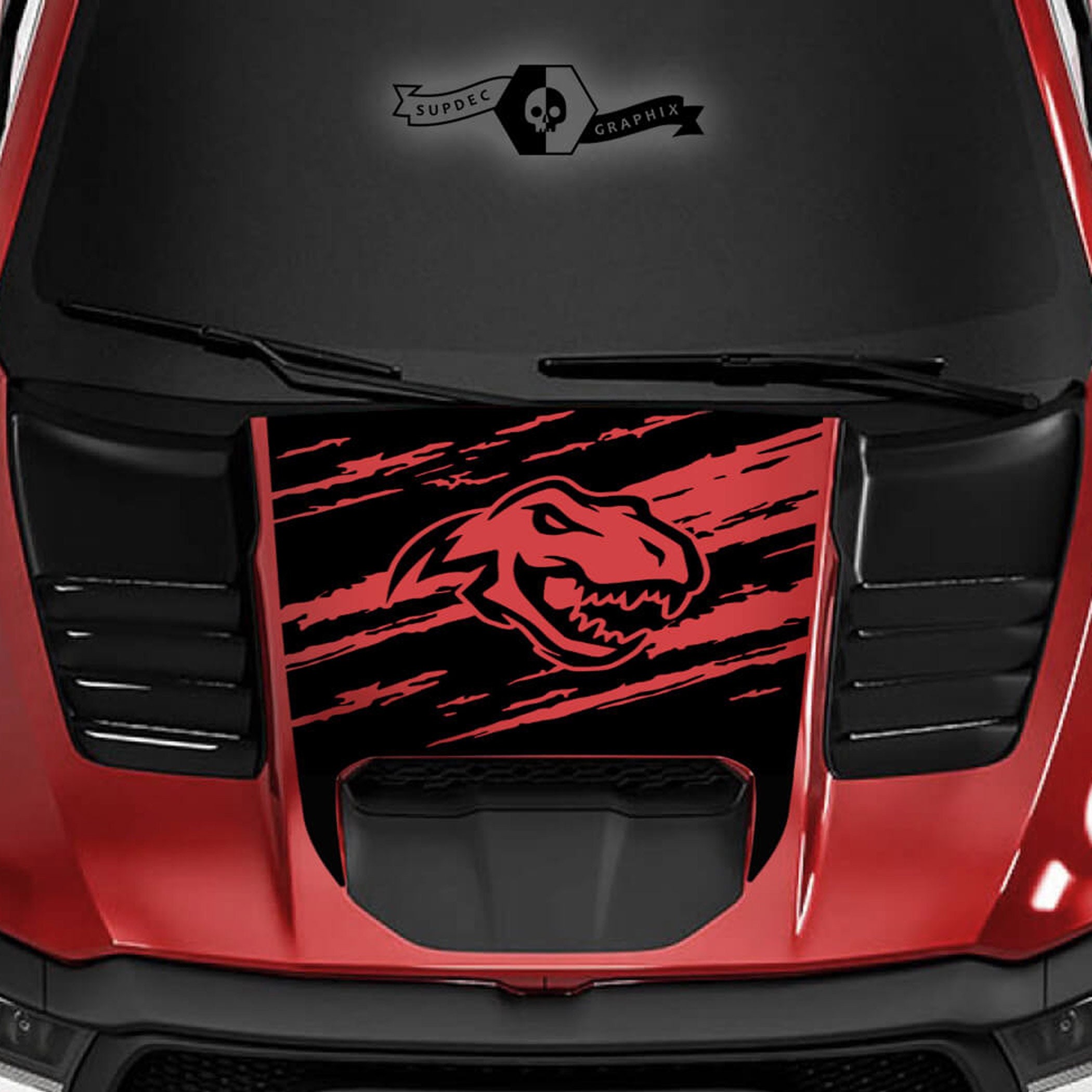 TDA　RJTT RAMP STICKER TRX T-rex Hood Destroyed Truck Vinyl Decal Graphic Fit Ram