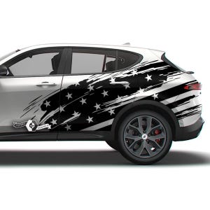 2x side Grunge US Flag Vinyl  body decal Graphics fit to Hornet