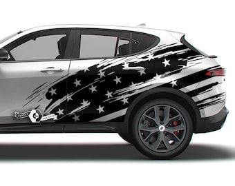 2x side Grunge US Flag Vinyl  body decal Graphics fit to Hornet