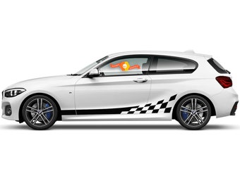 Checkered flag rocker panel stripes decals stickers SupDec