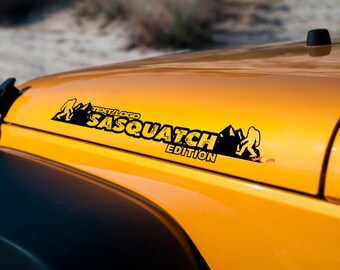 Sasquatch Mountains Custom Text Hood Stickers Decals for Jeep Wrangler