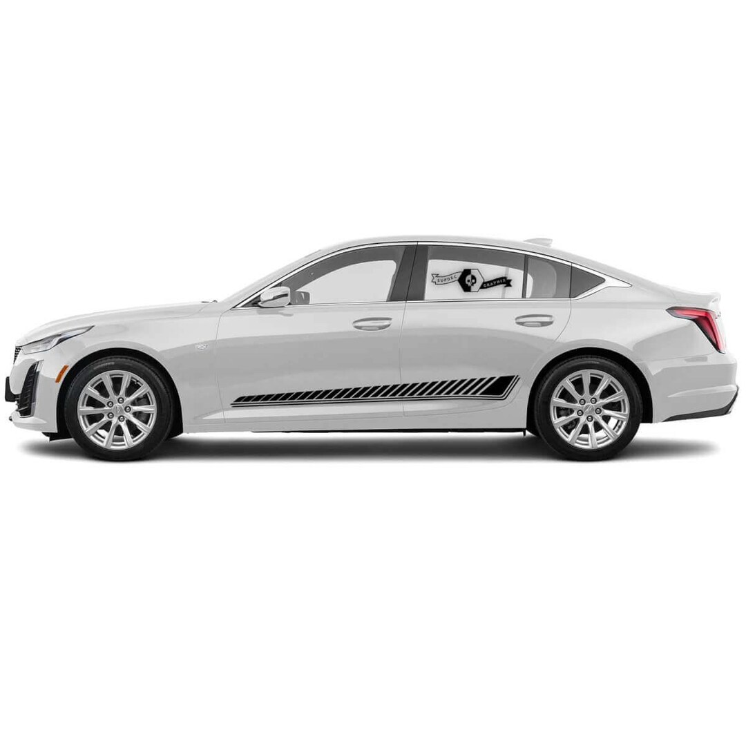 Racing Checkered Stripes Doors Side Vinyl Decal Sticker for Cadillac ...