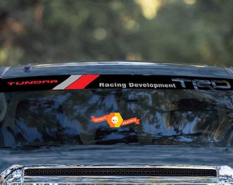 TRD Tundra Racing Development Vintage Old Style logo Parabrisas Pegatina Calcomanía Sun Strip Visor Parabrisas Banner para Tundra -- 9128