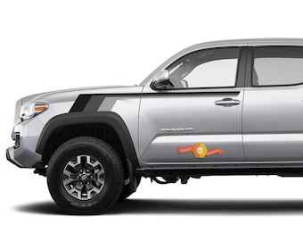 old style  Monochrome style grey shadows Graphics side decal stripe decal  fit to Tacoma Toyota TRD - 9258