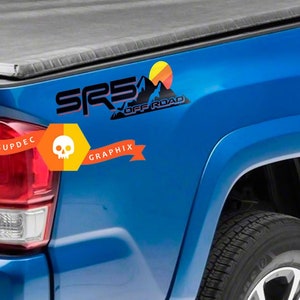 2 SR5 Off Road Mountain Vintage Sun Sunset JDM Style Bed Side Vinyl Stickers Decal Toyota Tacoma Tundra FJ Cruiser 2 colors - 8733