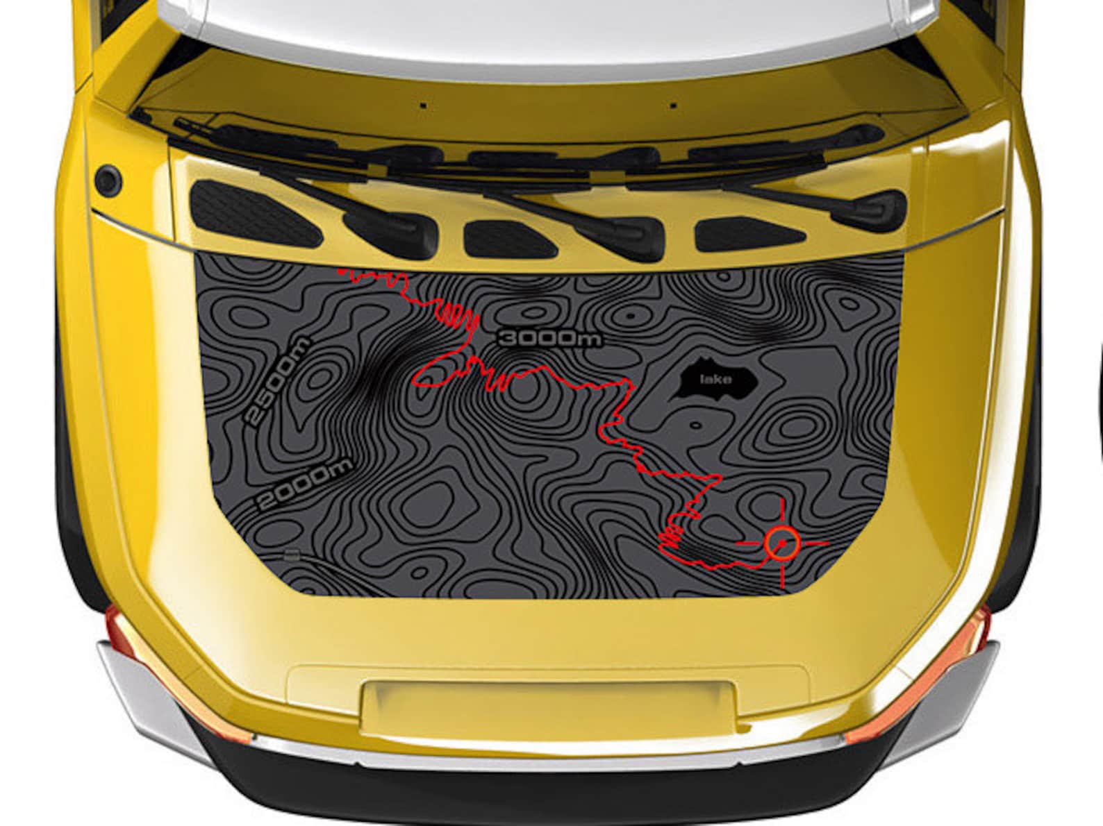 Hood blackout TOPO Topographic Map wrap for Toyota FJ Cruiser Etsy