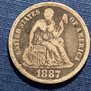 1887-P Seated Liberty Dime #2 Box 10 Bg3