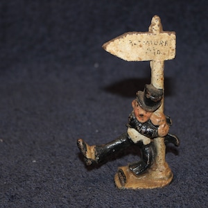 Cast Iron Souvenir of Maryland &quot;drunk man leaning against a sign post&quot; Bottle Opener MM#2