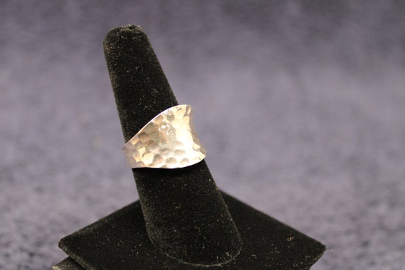Hammered Sterling Ring Very Unique - image 3