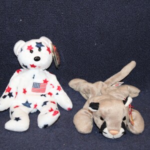 Choice Ty Beanie Babies Glory the Bear Plush Toy OR Ty Beanie Baby Canyon the Cougar Retired with tags Box L#13