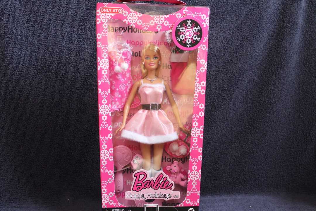 Happy Holidays BARBIE Christmas Collector Doll TARGET Pink Dress GB18 62 Etsy