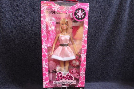 Happy Holidays BARBIE Christmas Collector Doll TARGET Pink Dress GB18 62 Etsy