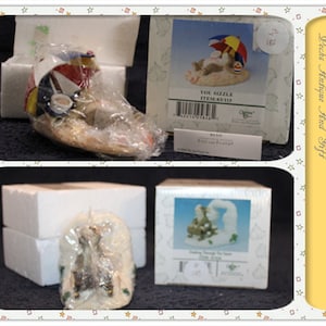 Choice Charming Tails &quot;You Sizzle&quot; Summer Beach Fun OR Fitz and Floyd Charming Tails Item # 87/624 Dashing Through the Snow M#21-188/189