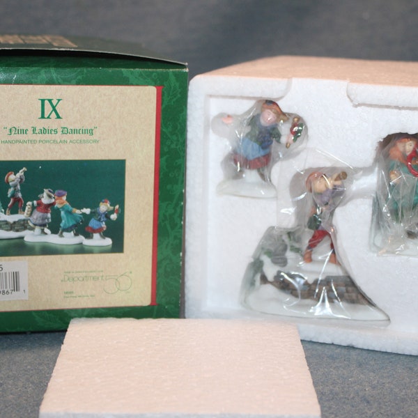 Department 56 Christmas Heritage Village Nine Ladies Dancing #58385 S3-226/227