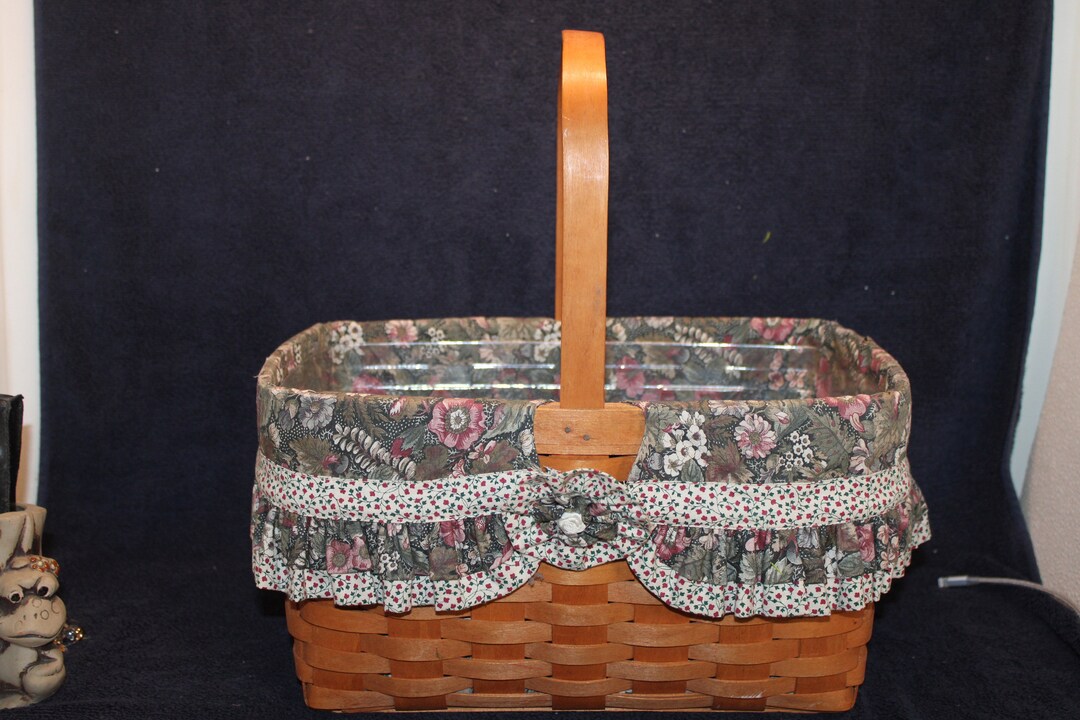 Vintage Longaberger Large Basket With Stationary Handle 1990 Box L10 Etsy