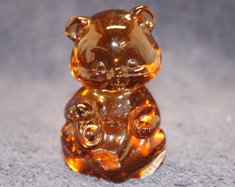 Fenton Glass Amber Gold Bear Figurine T#21-8