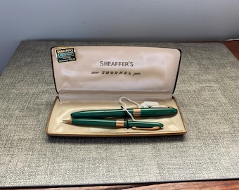Vintage Green Sheaffer Fountain Pen 14k Nib as is Untested Used - Etsy