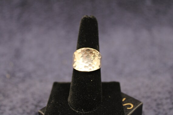 Hammered Sterling Ring Very Unique - image 2