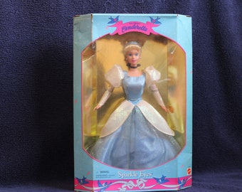 Walt Disney Cinderella Barbie 1995 Sparkle Eyes Mattel Doll