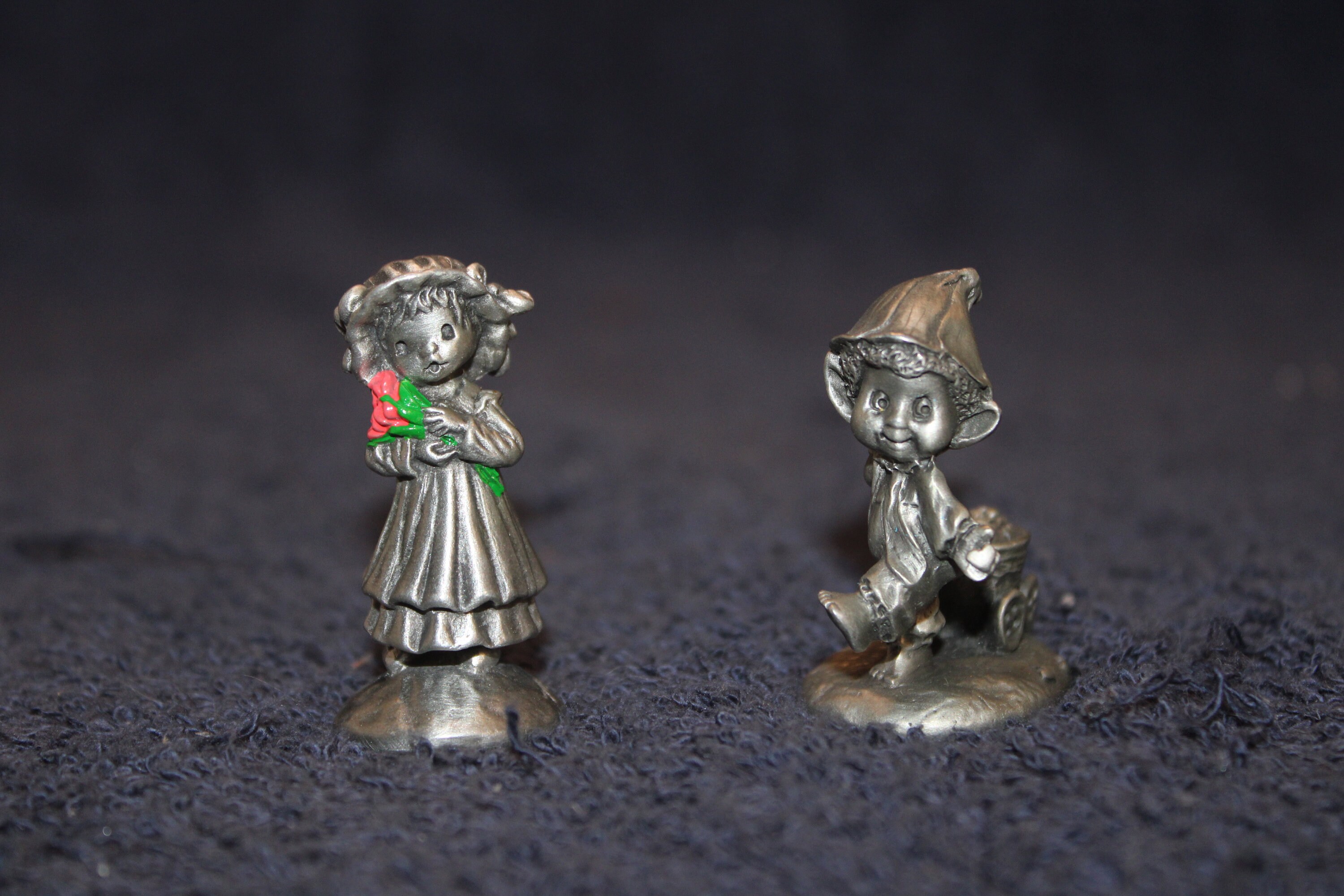 Choice: Hallmark Little Gallery Pewter Girl With Flowers OR 1983