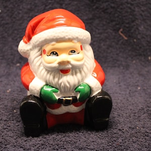 Vintage Ceramic Santa Claus Figurine Piggy Bank Christmas Gift